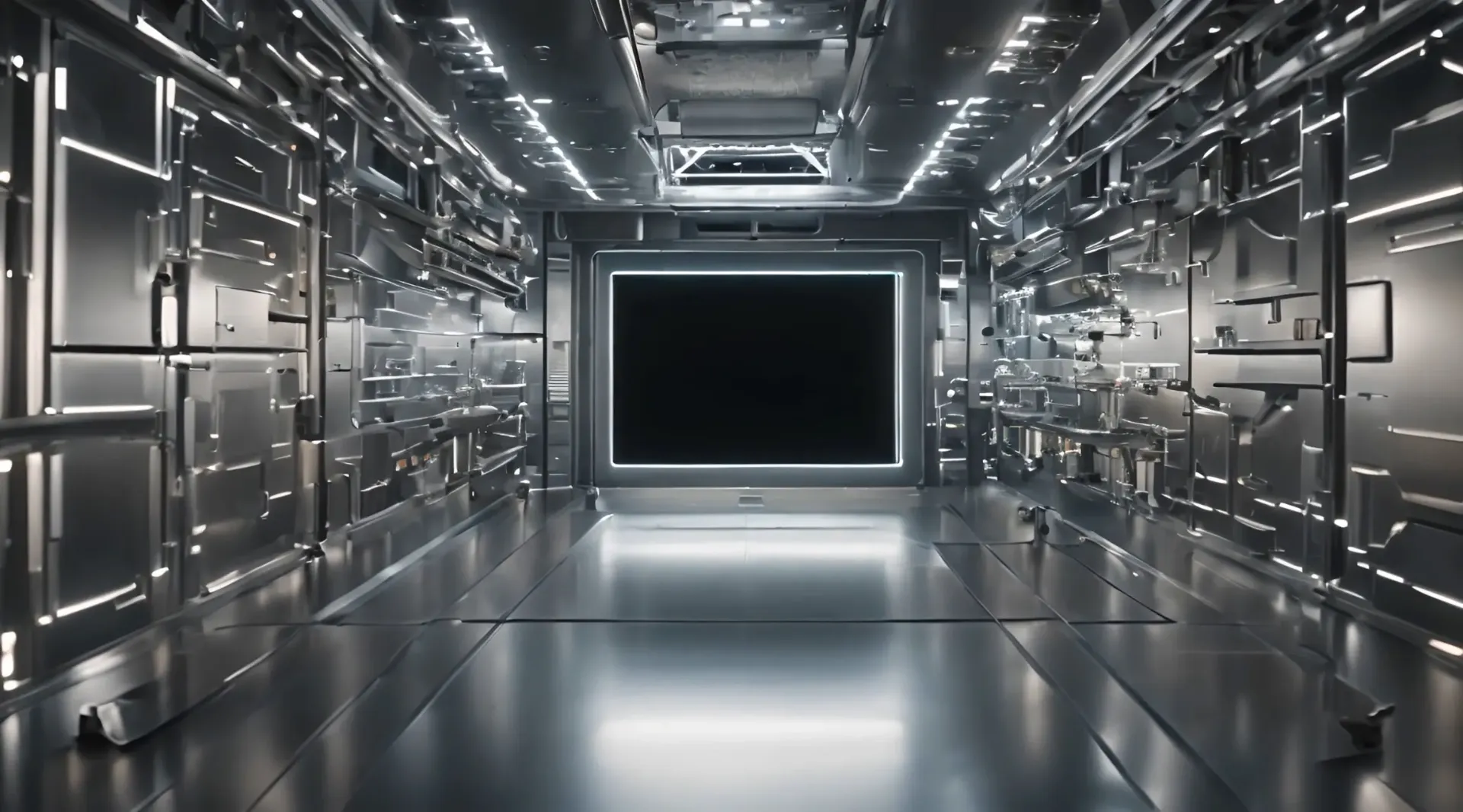 Contemporary Steel Corridor in Sci-Fi Style Stock Video